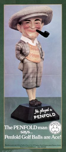 Penfold pro-shop poster, "He played a Penfold", c1950. Creator: Unknown