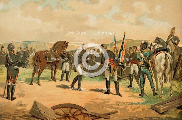 Peninsular War: Surrender of General Dupont, Battle of Bailen, 1808, (1881).  Creator: Unknown.