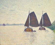Péniches sur l'Escaut, 1892. Creator: Rysselberghe, Théo van (1862-1926)