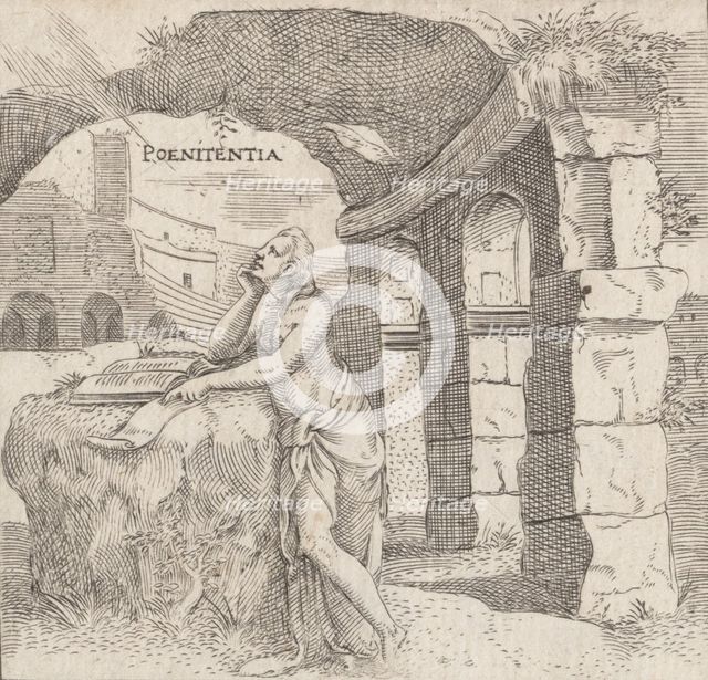 Penitence (Poenitentia), ca. 1545-50. Creator: Enea Vico.