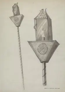 Penitente Processional Lantern, c. 1937. Creator: Majel G. Claflin