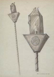 Penitente Processional Lantern, c. 1937. Creator: Majel G. Claflin