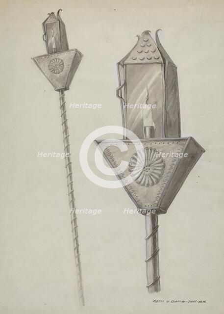 Penitente Processional Lantern, c. 1937. Creator: Majel G. Claflin.