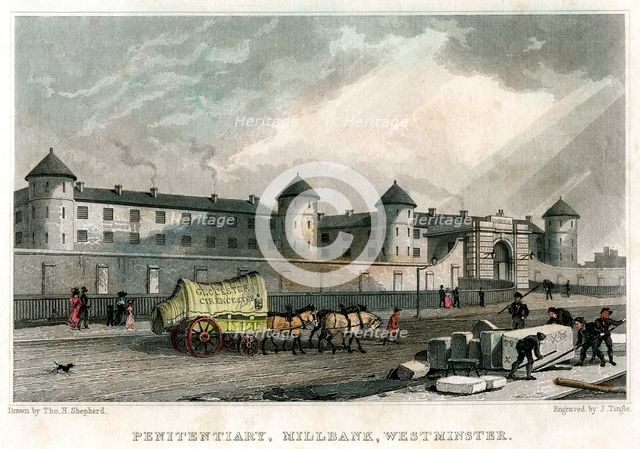 Penitentiary, Millbank, Westminster, London, 1829.Artist: J Tingle