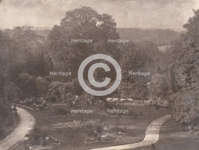 Penllergare Garden From the Morning Room, 1853-56. Creator: James Knight.