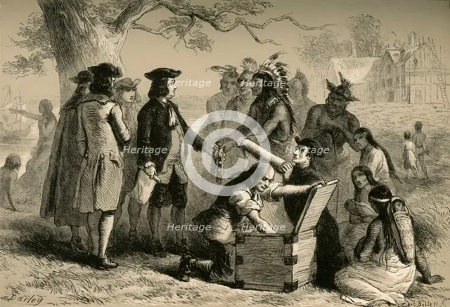 'Penn's Treaty with the Indians', (1877). Creator: Albert Bobbett.