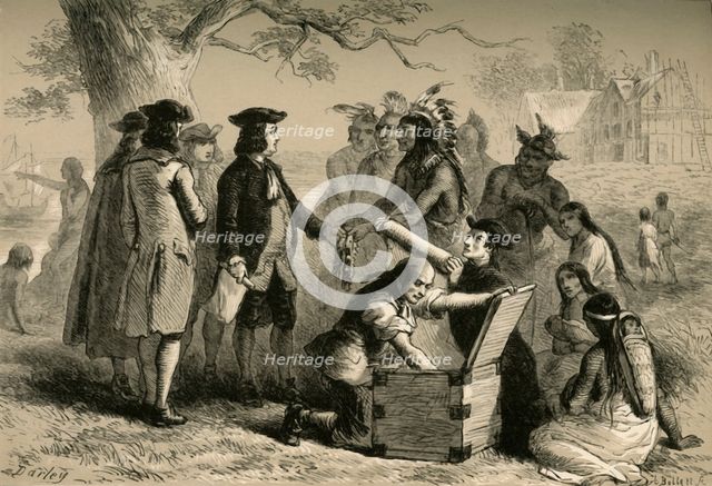 'Penn's Treaty with the Indians', (1877). Creator: Albert Bobbett.