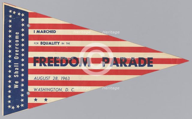 Pennant from The March on Washington for Jobs and Freedom, August 28, 1963. Creator: Unknown.