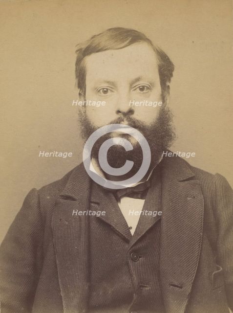 Pennelier. Casimir. Arthur. 36 ans, né à Billeuse (Somme). Clerc d'huissier. Anarchiste. 1..., 1894. Creator: Alphonse Bertillon.