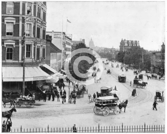 Pennsylvania Avenue, Washington DC, late 19th century.Artist: John L Stoddard