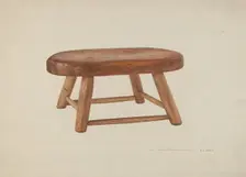 Pennsylvania Dutch Bed Stool, 1935/1942. Creator: John Swientochowski