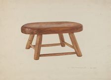 Pennsylvania Dutch Bed Stool, 1935/1942. Creator: John Swientochowski