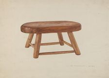Pennsylvania Dutch Bed Stool, 1935/1942. Creator: John Swientochowski