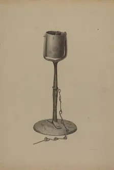 Pennsylvania Fat Lamp, c. 1940. Creator: Milton Grubstein