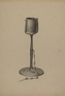 Pennsylvania Fat Lamp, c. 1940. Creator: Milton Grubstein
