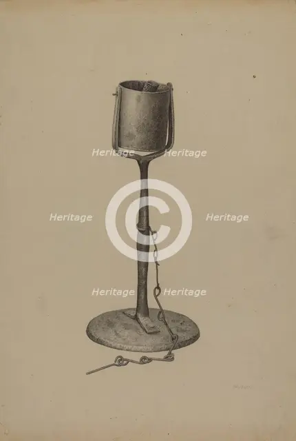 Pennsylvania Fat Lamp, c. 1940. Creator: Milton Grubstein.