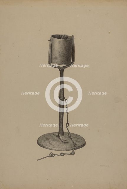 Pennsylvania Fat Lamp, c. 1940. Creator: Milton Grubstein.