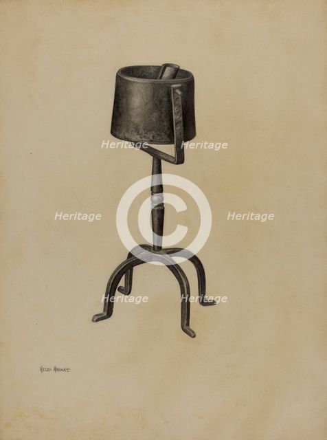 Pennsylvania Fat Lamp, c. 1941. Creator: Helen Hobart.