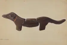 Pennsylvania German Toy Dachshund, c. 1937. Creator: Mina Lowry