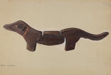 Pennsylvania German Toy Dachshund, c. 1937. Creator: Mina Lowry