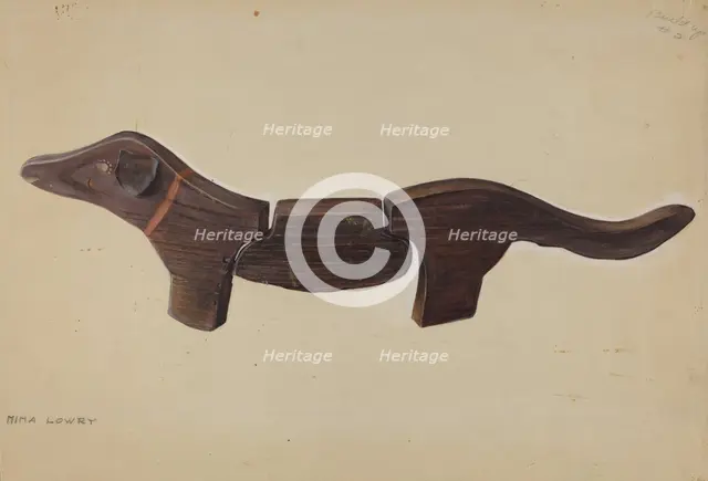 Pennsylvania German Toy Dachshund, c. 1937. Creator: Mina Lowry.