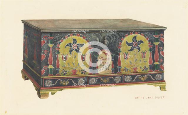 Pennsylvania German Chest, 1935/1942. Creator: Betty Jean Davis.