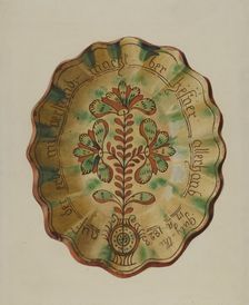 Pennsylvania German Dish, c. 1936. Creator: Albert J. Levone