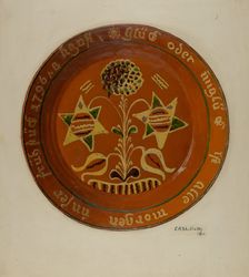 Pennsylvania German Dish, c. 1938. Creator: Eugene Shellady