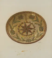Pennsylvania German Pie Plate, 1935/1942. Creator: Elmer G Anderson