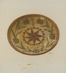 Pennsylvania German Pie Plate, 1935/1942. Creator: Elmer G Anderson