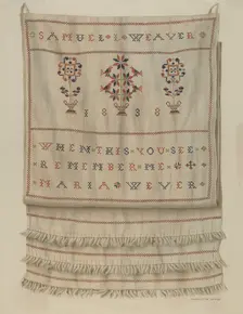Pennsylvania German Show Towel. Creator: Charlotte Angus