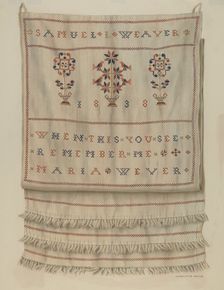 Pennsylvania German Show Towel. Creator: Charlotte Angus
