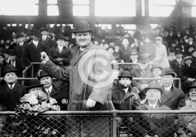 Pennsylvania Governor John K. Tener at Ebbets Field (baseball), 1914. Creator: Bain News Service.