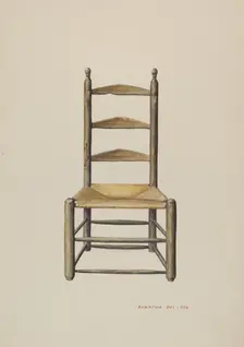 Pennsylvania Ladder Back Chair, 1935/1942. Creator: Samuel W. Ford