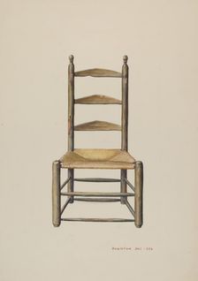 Pennsylvania Ladder Back Chair, 1935/1942. Creator: Samuel W. Ford