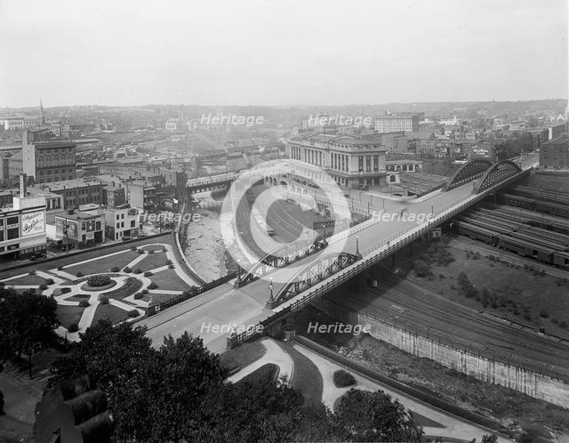 Pennsylvania Station, Baltimore, showing Charles Street and Jones Falls, between 1911 and 1920. Creator: Unknown.