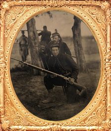 Pennsylvania Zouave Soldiers in Field, 1861-65. Creator: Unknown