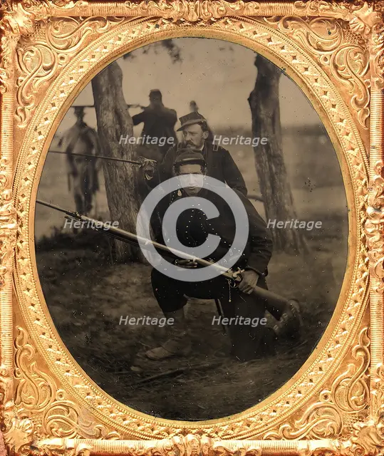 Pennsylvania Zouave Soldiers in Field, 1861-65. Creator: Unknown.