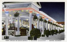 Penny arcade on Elitch's Midway, Elitch Gardens, Denver, Colorado, USA, 1945