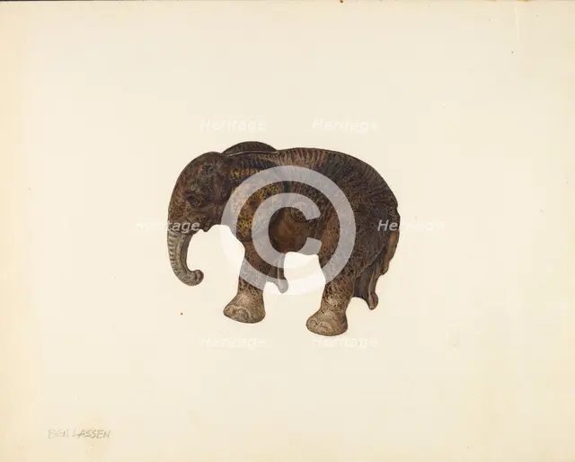 Penny Bank (Elephant), c. 1939. Creator: Ben Lassen.
