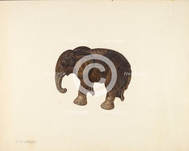 Penny Bank (Elephant), c. 1939. Creator: Ben Lassen.