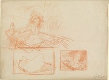 Pensive Girl Adrift in a Boat. Creator: James Tissot