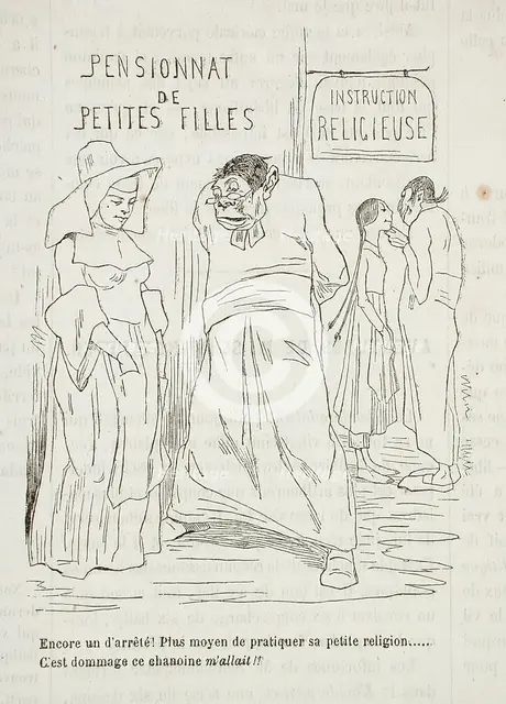 Pensionnat de petites filles, 1861. Creator: Félicien Rops.
