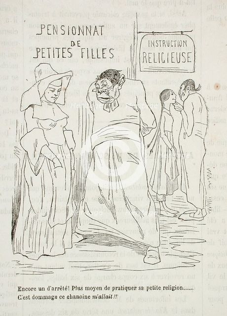 Pensionnat de petites filles, 1861. Creator: Félicien Rops.