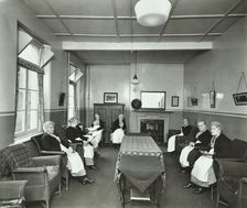 Pensioners in the Women's Day Room at the Lambeth Home for Aged Poor, London, 1935