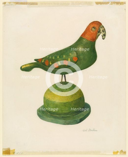 Pensylvania German Carved Bird, 1935/1942. Creator: Carl Strehlau.