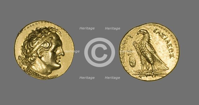 Pentadrachm (Coin) Portraying King Ptolemy I Soter, 285-247 BCE, issued by King Ptolemy II Philadelp Creator: Unknown.
