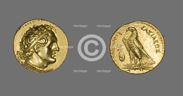 Pentadrachm (Coin) Portraying King Ptolemy I Soter, 285-247 BCE, issued by King Ptolemy II Philadelp Creator: Unknown.