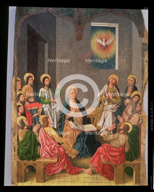  'Pentecost', oil on panel, altarpiece of the Fernando Gallego workshop.
