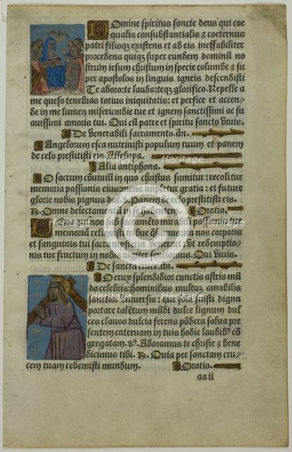 Pentecost and Christ Carrying the Cross, c. 1500. Creator: Unknown.